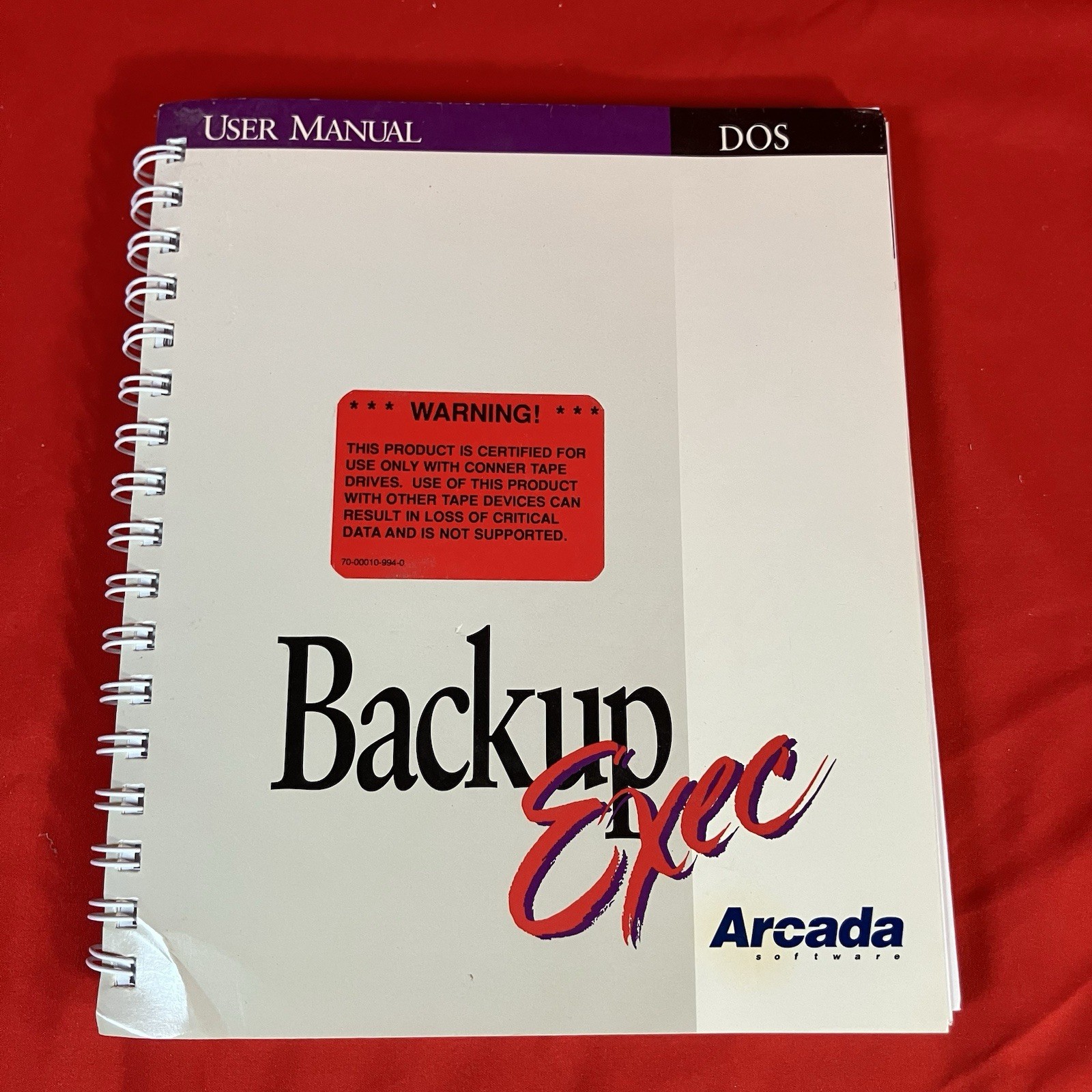 1994 Connor Workstation Backup For Netware By Arcada Backup Software Exec 3.1 #1