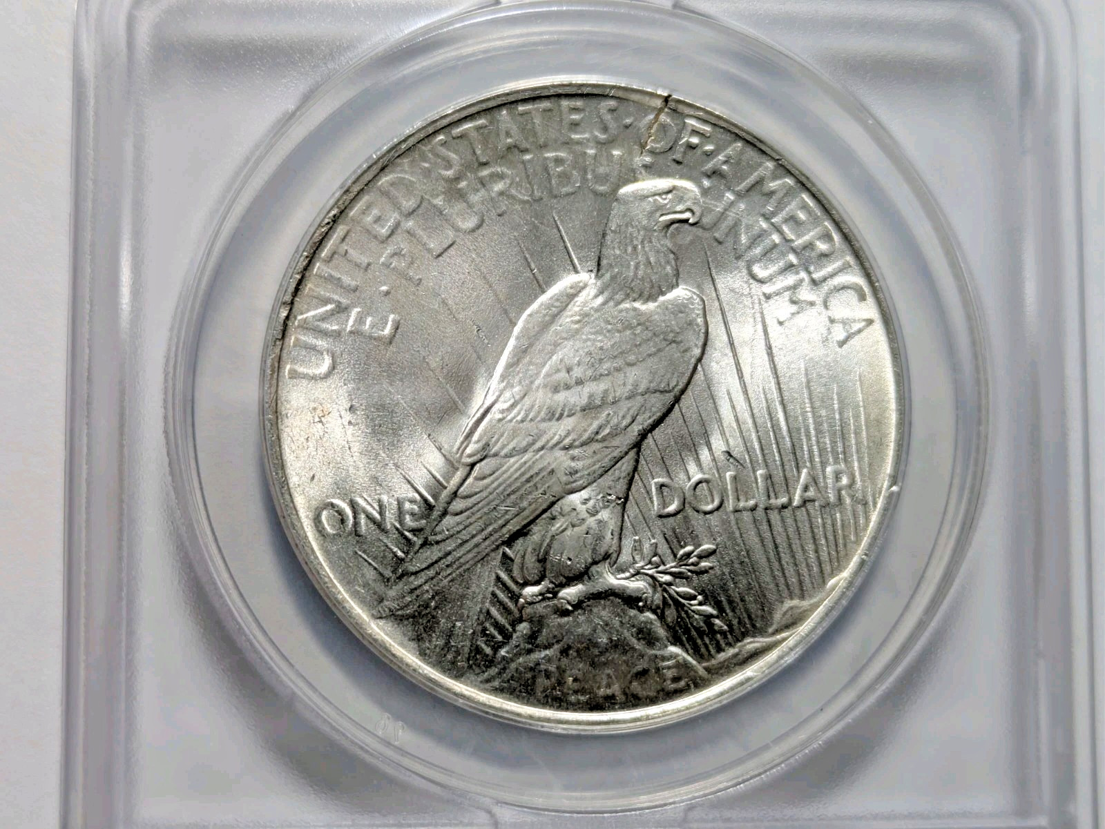 1923 Peace Silver Dollar ANACS MS-63 Struck on Cracked Blank Planchet Mint Error