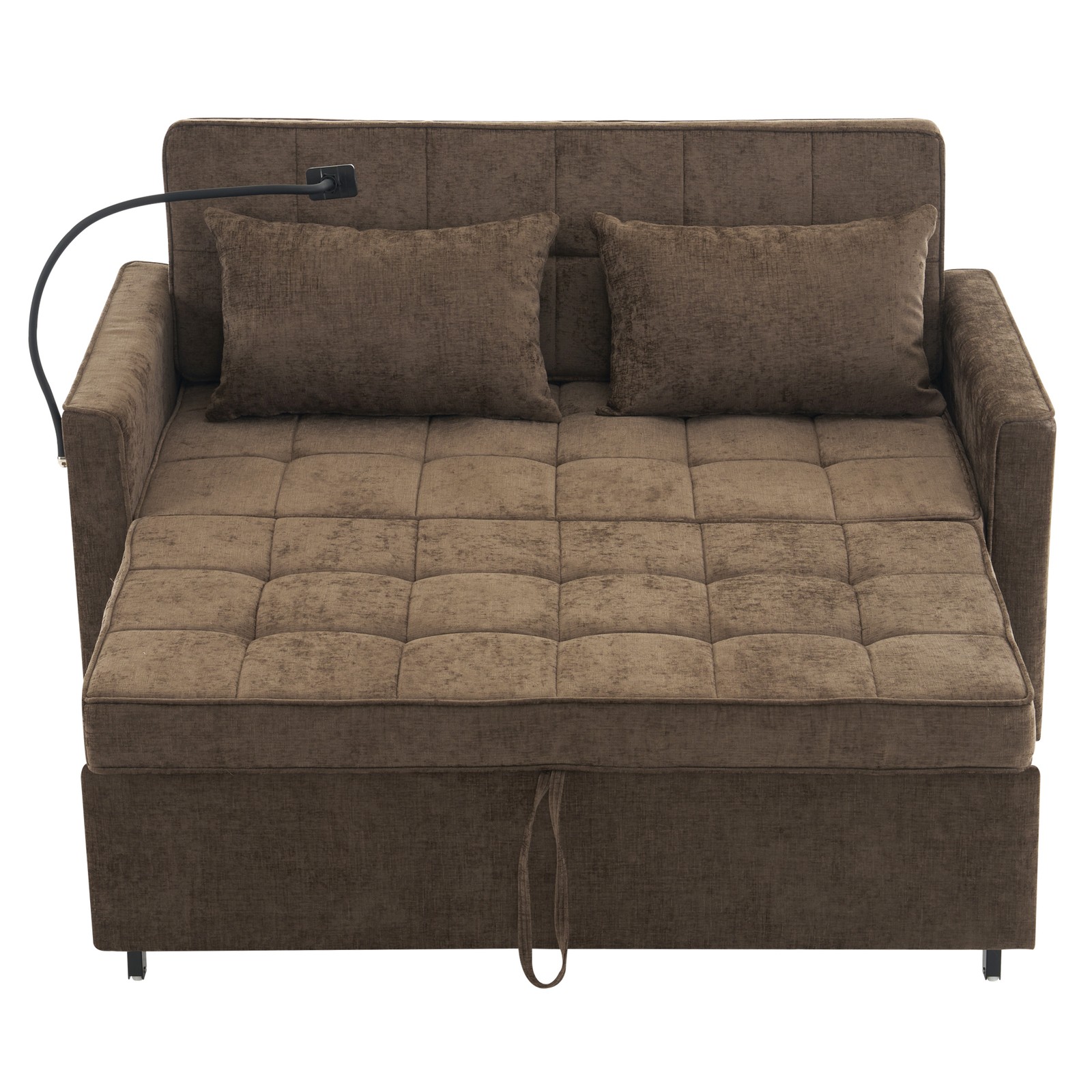 56.9" Loveseat Sofa Pull-out Sofa Bed Sleeper Sofa with a Reversible Backrest