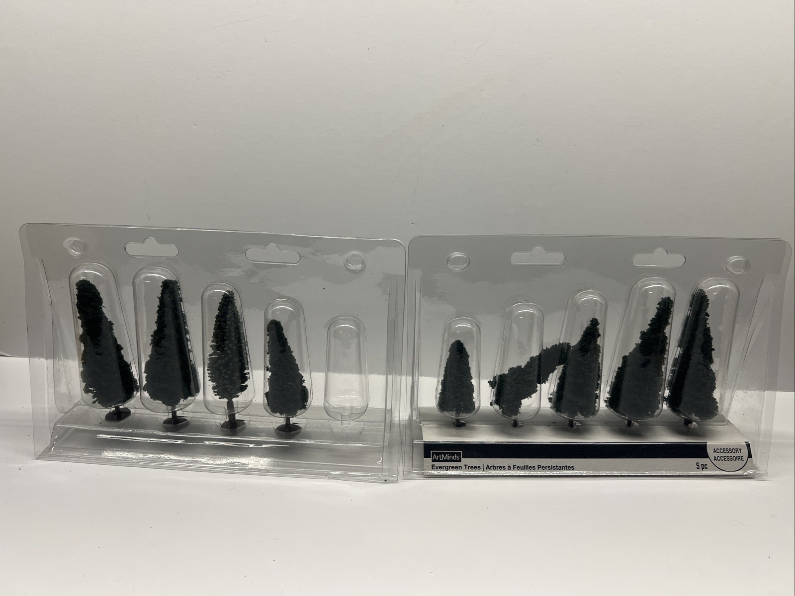 ArtMinds HO Scale Evergreen Tree 5 Pack Diorama Scale Model Train Scenery