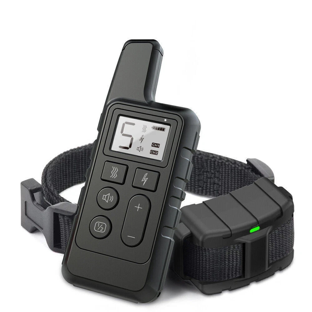 2600FT Dog Shock Training Collar Remote 3 Training Modes Waterproof Rechargeable