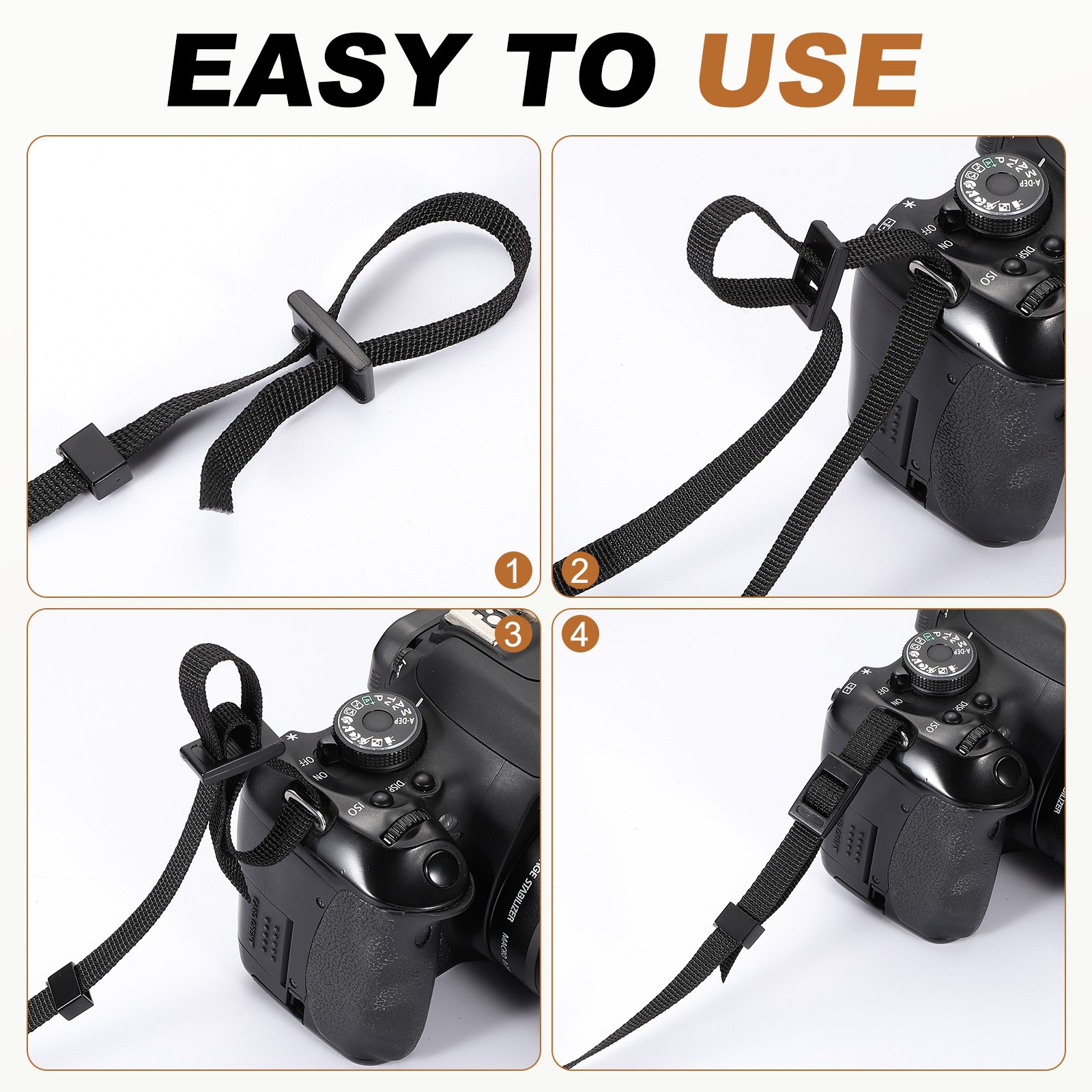 Camera Strap, 2Pcs 1.2" Width Nylon Adjustable Neck Shoulder Strap, Beige