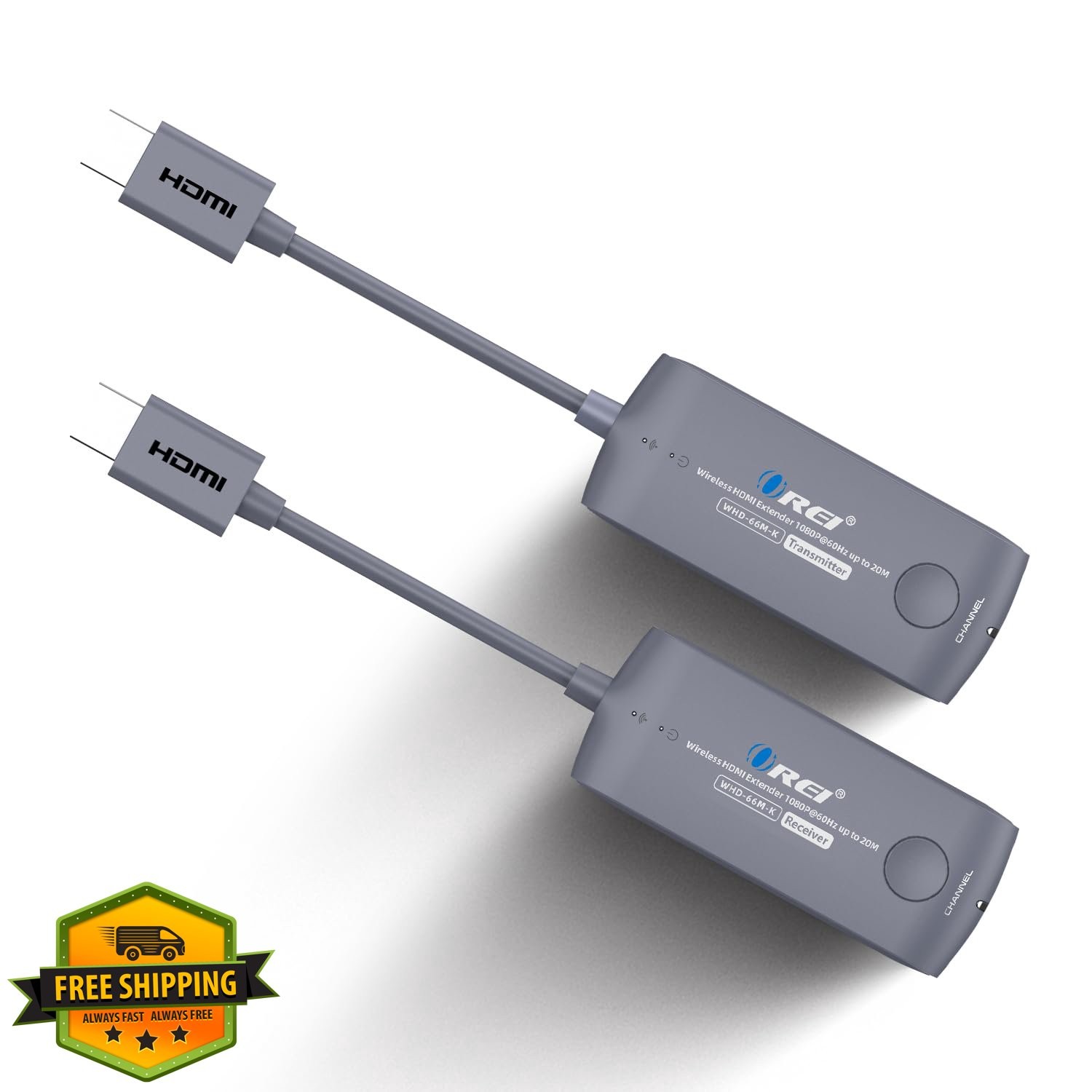 OREI Wireless HDMI Extender 1080p@60Hz 66ft Transmitter Receiver