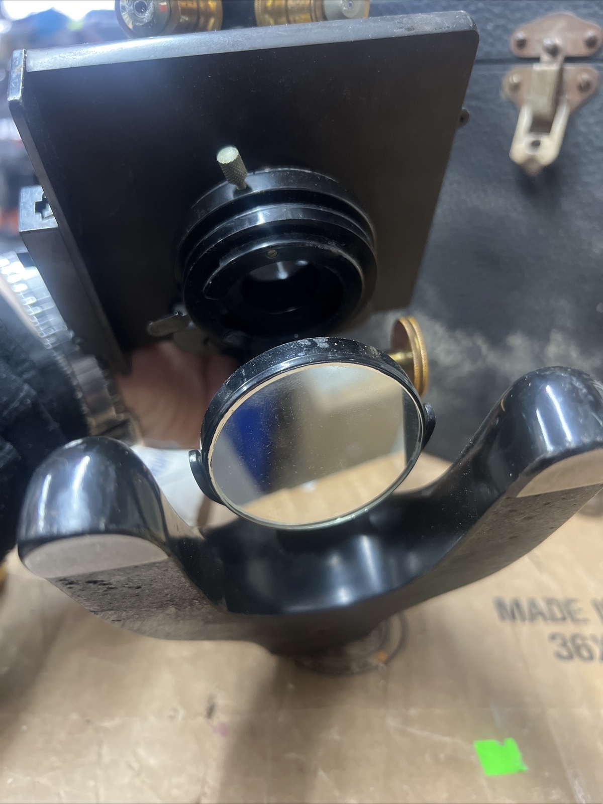 Vintage Rare 1915 Bausch & Lomb Optical Co. Iron and Brass Microscope