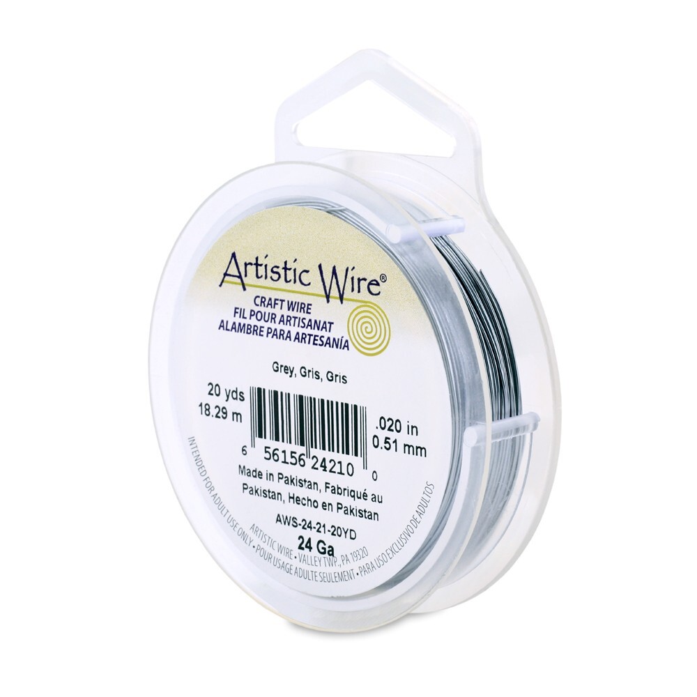 24 Gauge Grey Artistic Wire Tarnish Resistant Wire 20 Yards