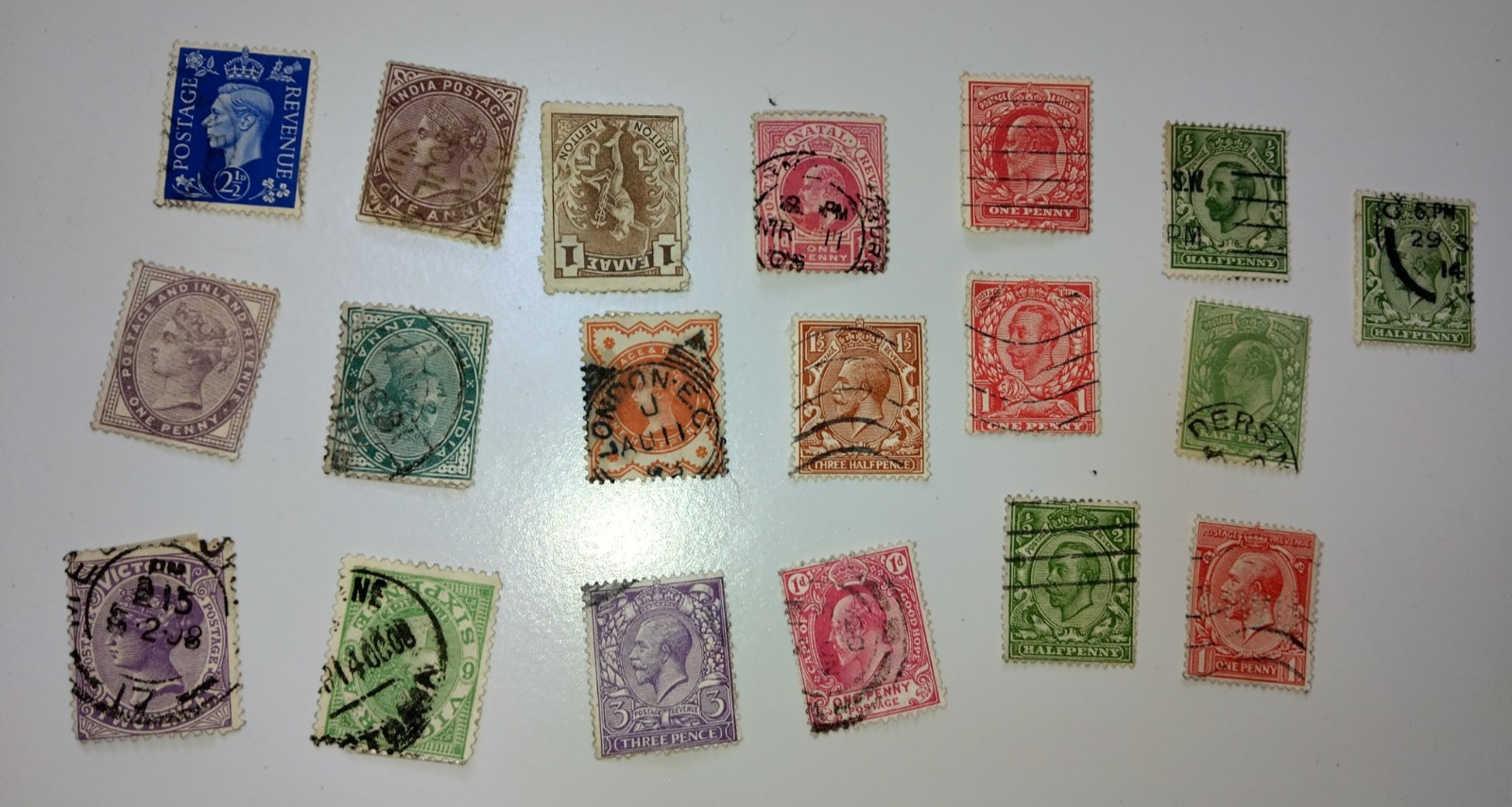 Lot of Vintage Used Postage Stamps Joblot Bundle Queen Victoria