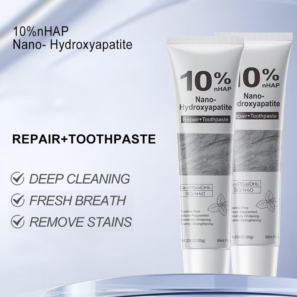 2 PCS Hydroxyapatite Toothpaste,10% Nano 4.23 Ounce (Pack of 2)