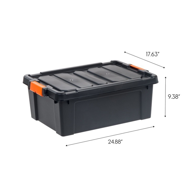 Heavy Duty Plastic Storage Bins W/ Lids Stackable Totes Garage Tool Storage New
