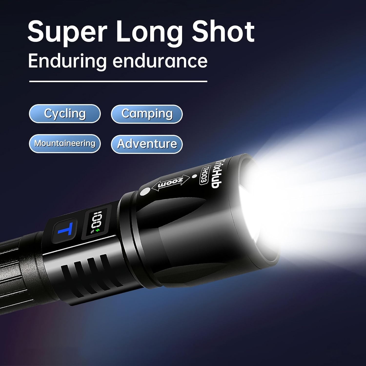 Rechargeable Flashlights High Lumens 2Pack, 5Mode Flash Light with LCD Digita...