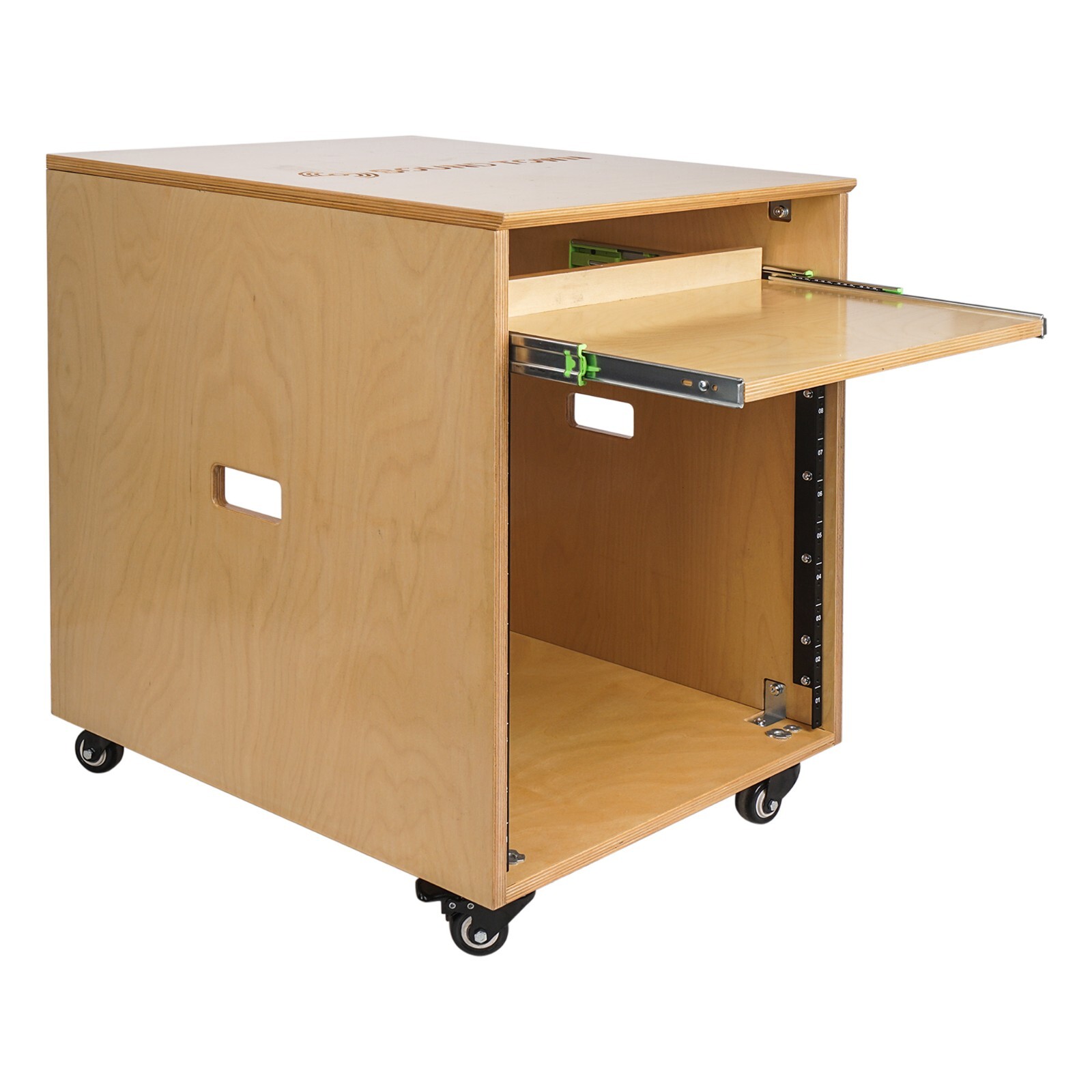 Sound Town Plywood 10U Studio Rack Desk with Slide-Out Tray (SDRK-ST10)