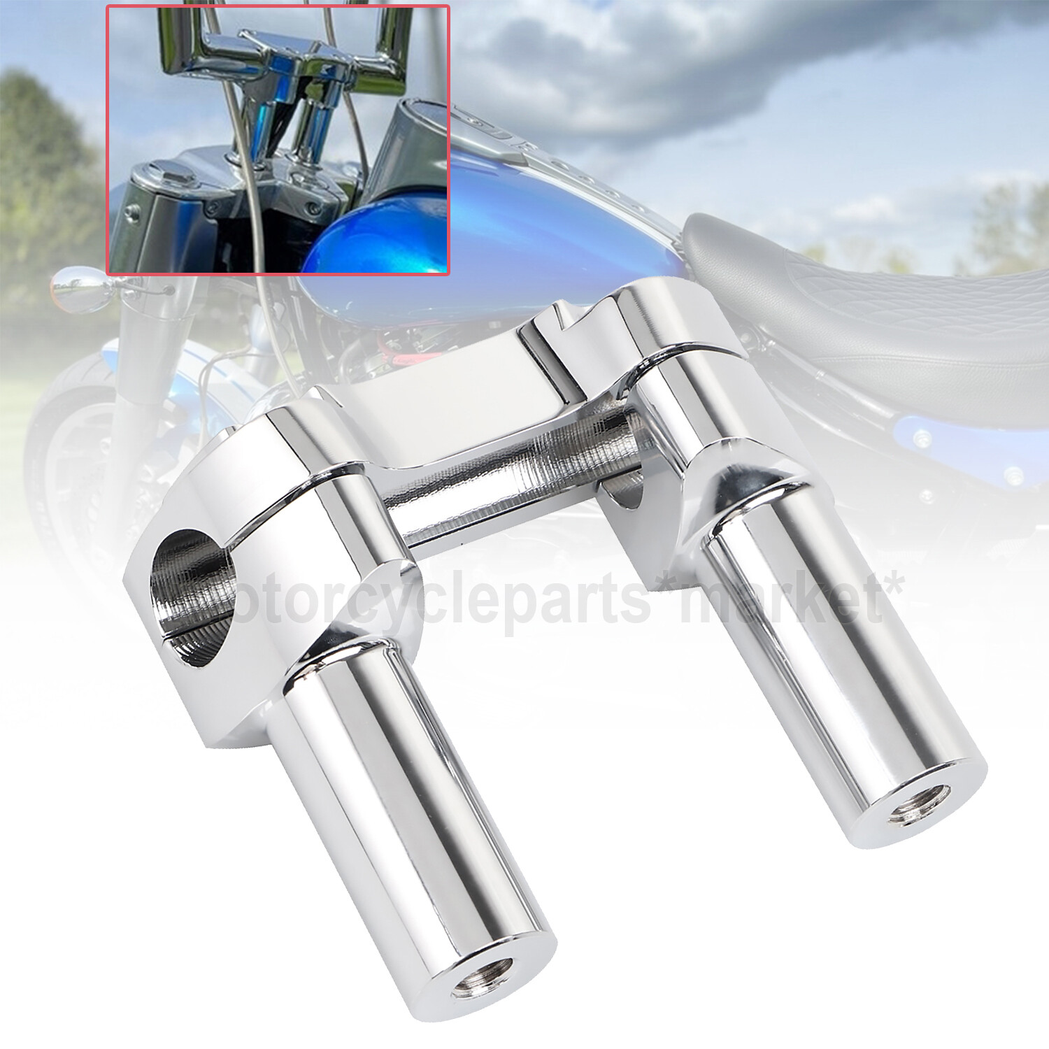 3.5" Handlebar Risers Top Clamp Fit For Harley Low Rider Softail FLSTN FXSTC