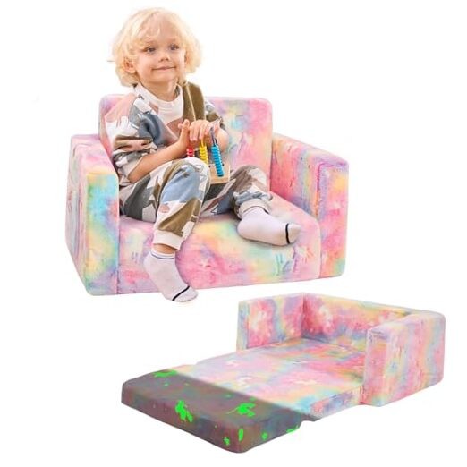 Toddler Couch,Toddler Chair,Kids Sofa Chair 2-in-1 Baby Seat Medium Unicorn