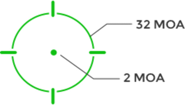 Holosun SCS MOS Solar Sight, 2 MOA Dot/32 MOA Circle Green Multi : SCS-M-GR