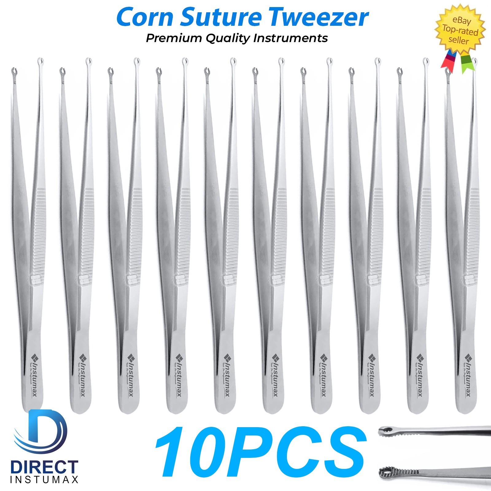 Dental Corn Suture Tweezer Straight Suture Holding Forceps Suturing Soft Tissue