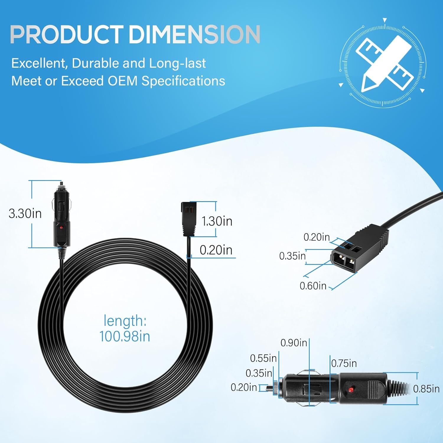 720105-1 12V DC Port Power Cord Power Cable for Humminbird Fish Finder Charger