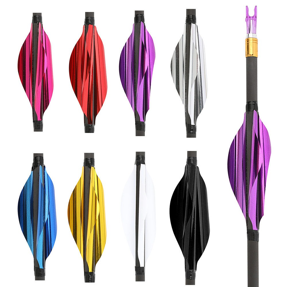 50pcs Spin Vanes 1.8'' Spiral Feather Fletches DIY Arrows Archery Bow Shooting