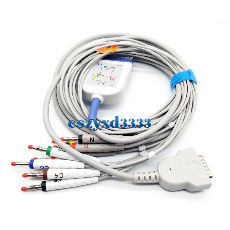 10 Lead ECG EKG Cable With Leadwire Banana 4.0 Compatible GE Marquette IEC/AHA