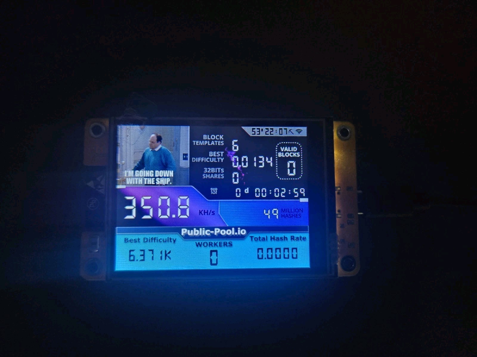 Nerdminer V2-Upgraded ☆Seinfeld Edition☆ Bitcoin Solo Nerd Miner (No Case)