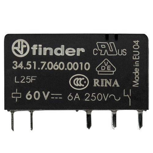 2pcs 34.51.7.060.0010, Replacement PCB Relay, 6A SPDT, 60V AC/DC - 240V AC