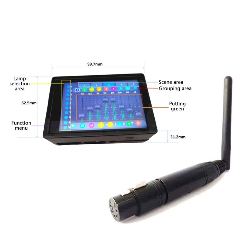 Master-DMX Lighting Console + 3rd Generation 3-Pin WIFI-DMX Controller (Short)