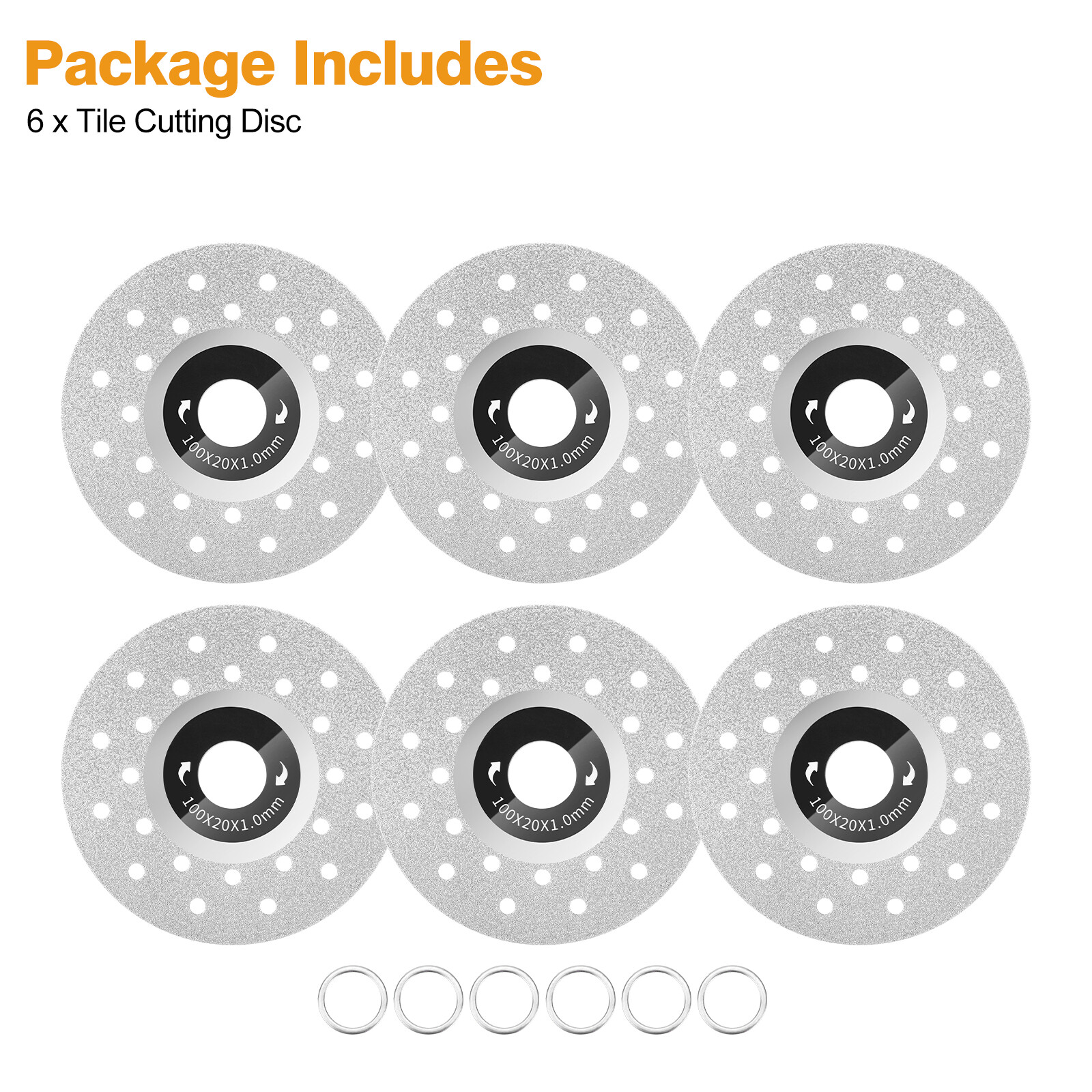 6PCS 4in Rock Slab Grinding Disc Rock Plate Flat Grinding Disc Diamond Saw Blade
