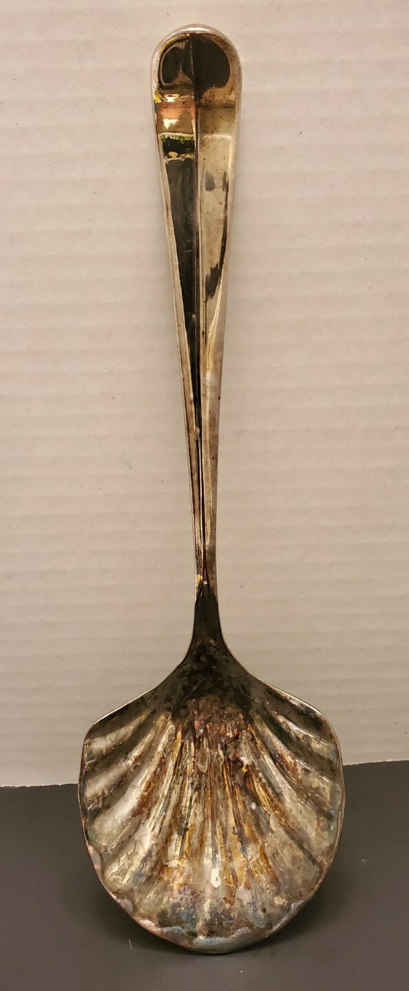 Shell Pattern Serving Spoon Utensil Flatware 9"