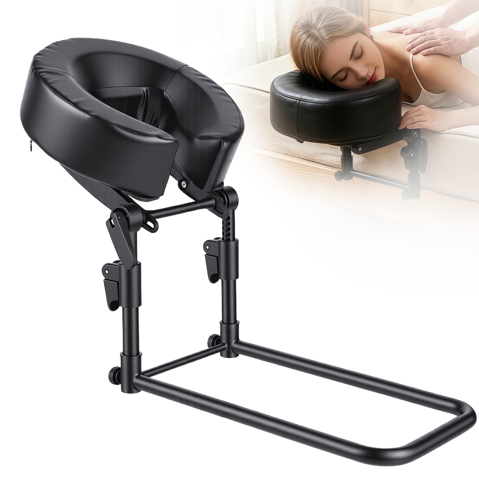 Massage Headrest for Bed, Adjustable Massage Face Cradle at Home Portable