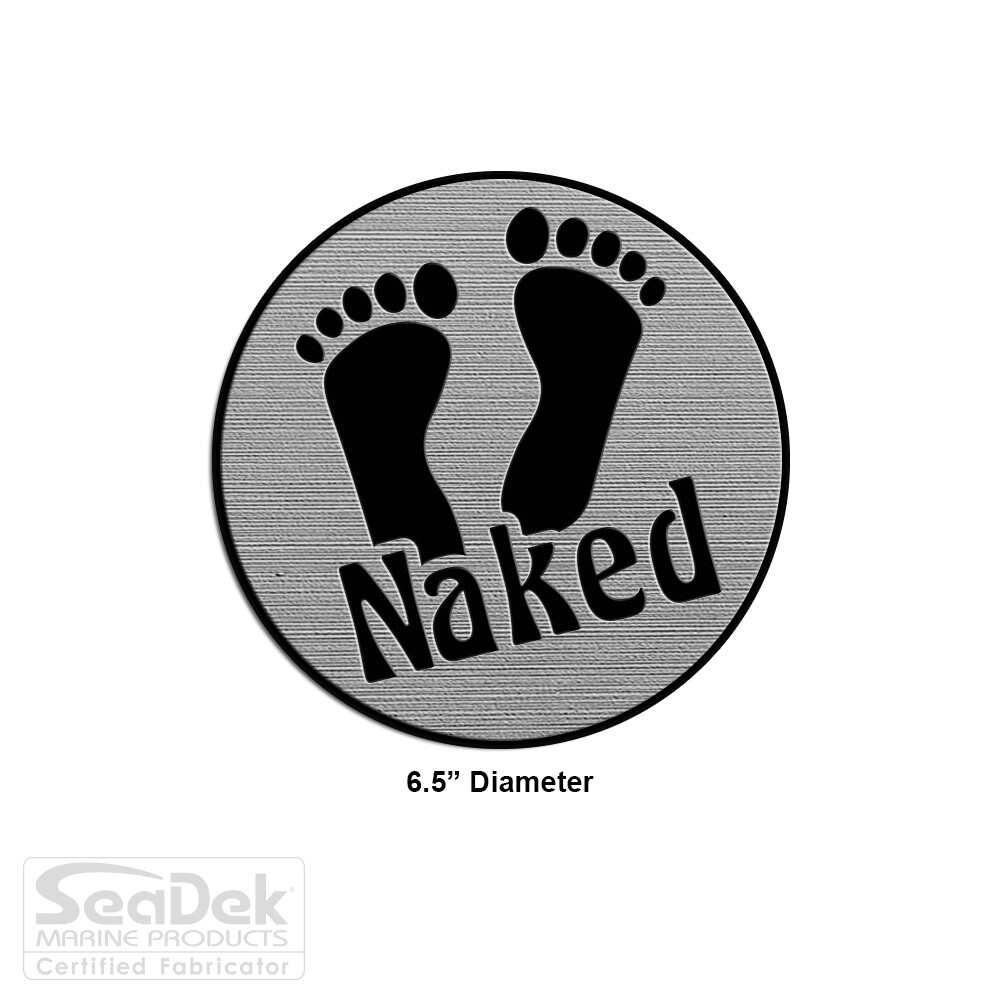 SeaDek Boat Step Pad - NonSkid Stick On - StormGray-Blk - 6.5" Naked Feet Circle