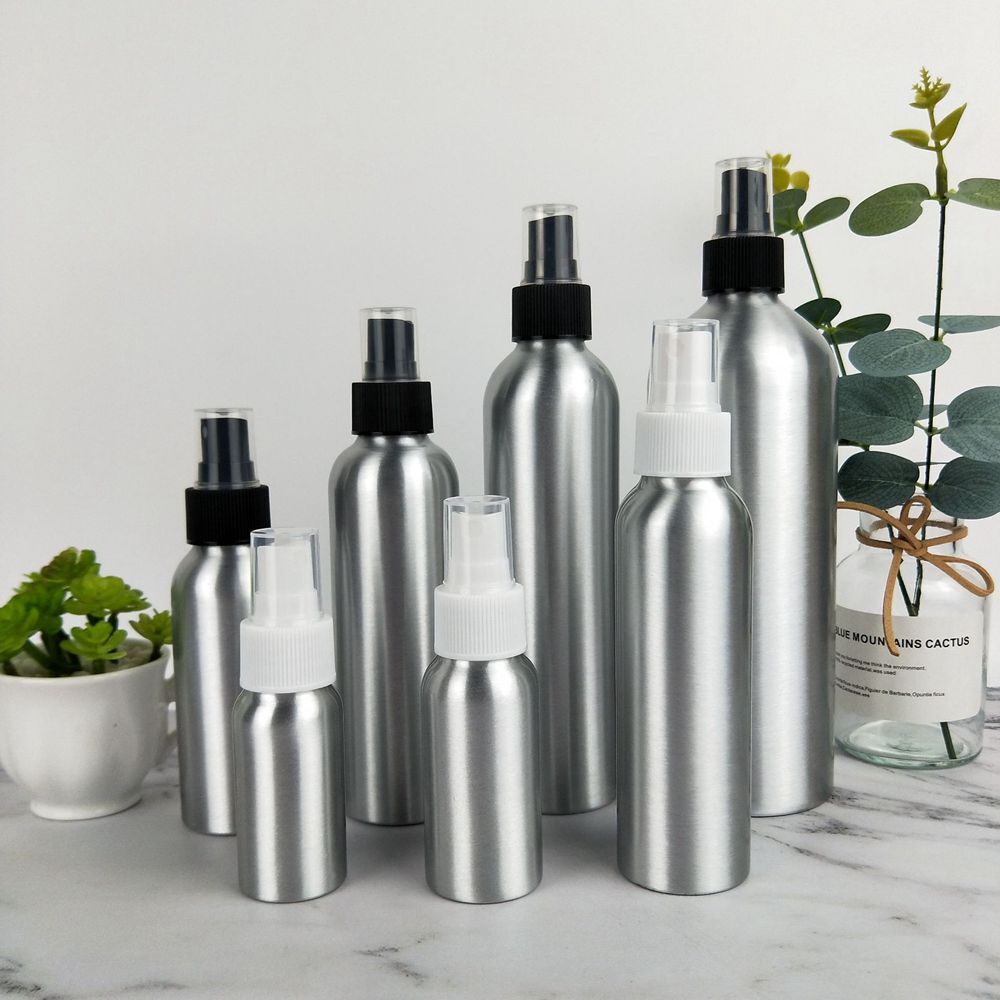1PC 50-250ml Empty Refillable Pump Spray Aluminum Bottle Travel Perfume Atomiser
