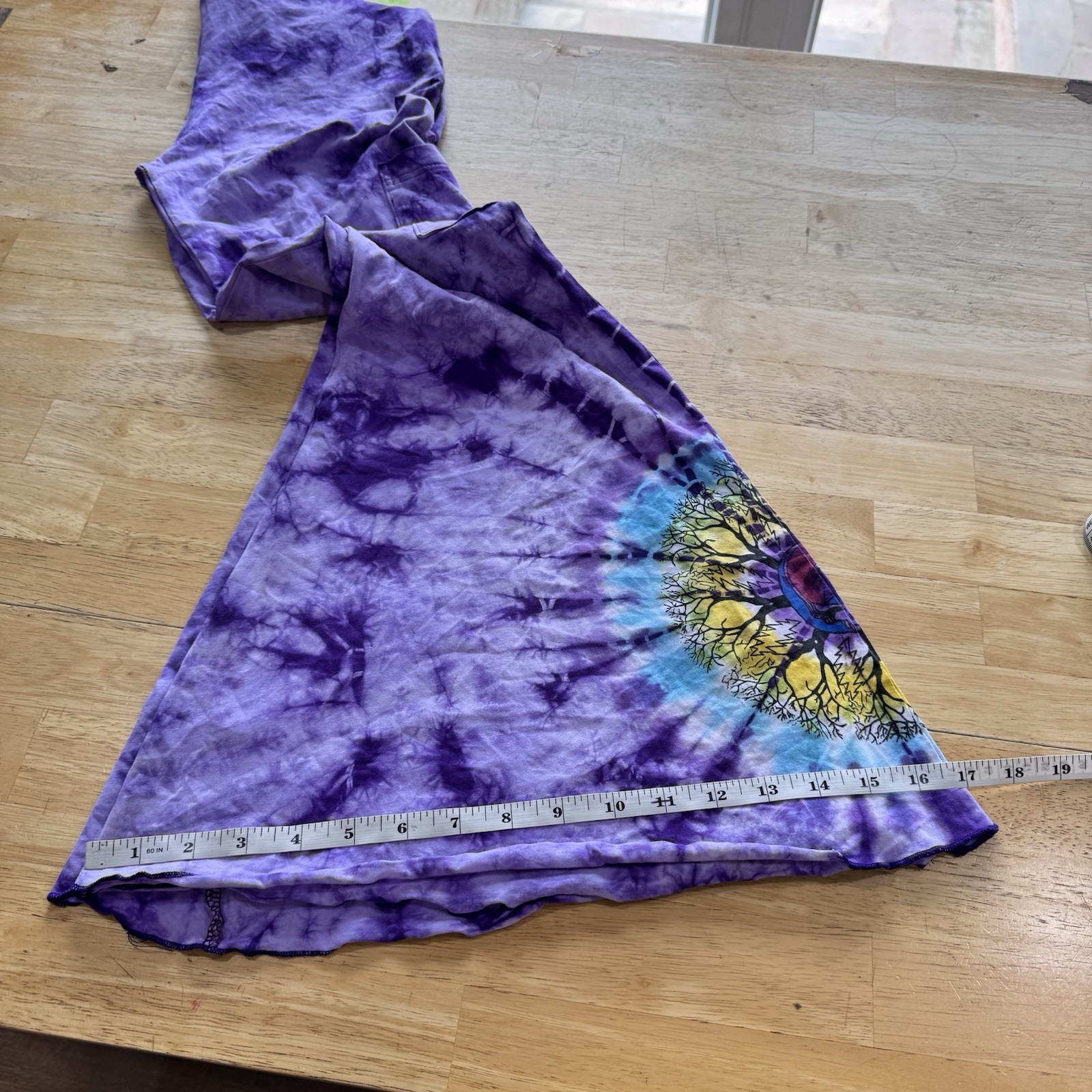 Grateful Dead Steal your Face Mandala Tree Print Booty Bell Pants Tie Dye Small