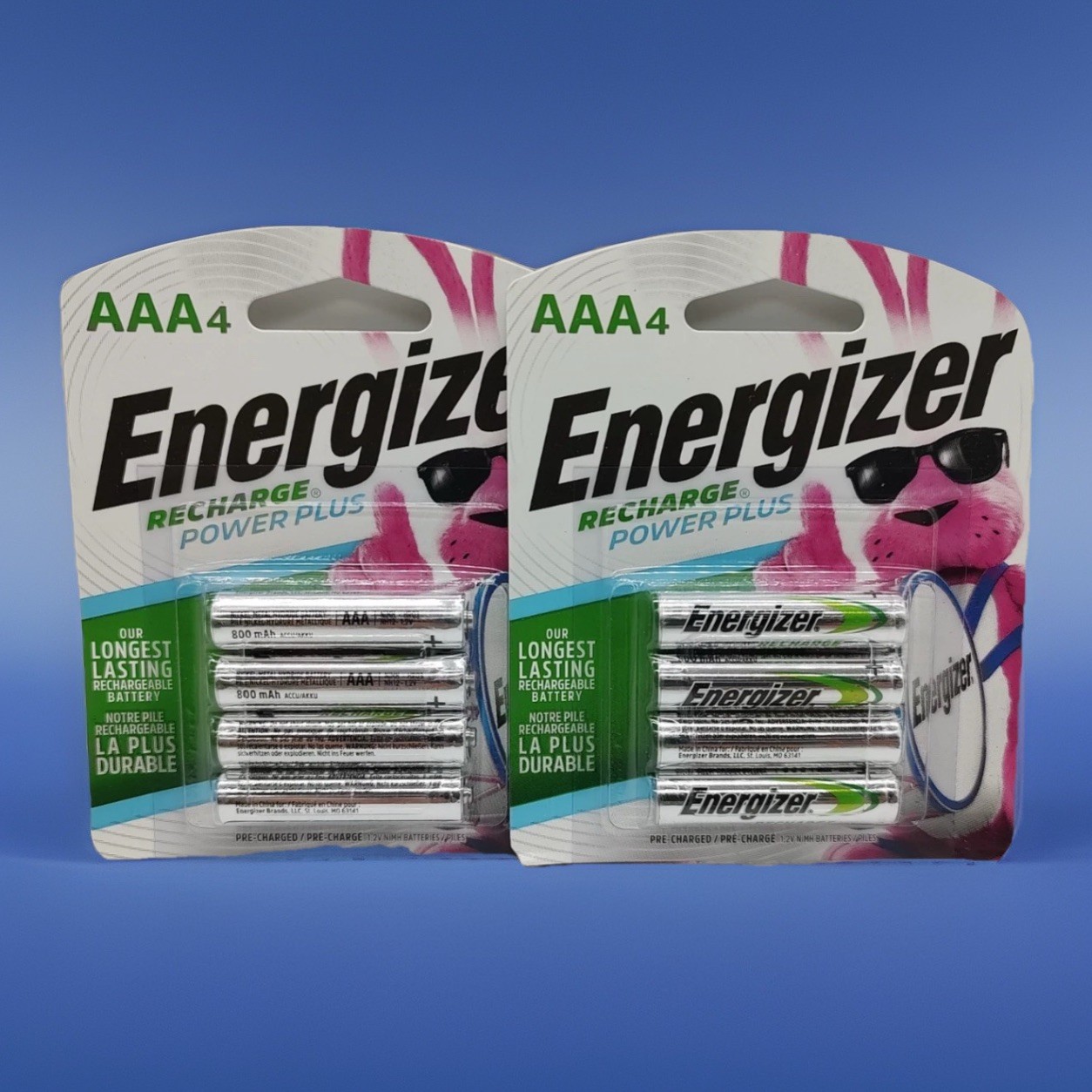 2 Pack Energizer 800mAh Recharge Power Plus AAA Batteries 4 X2  Rechargeable