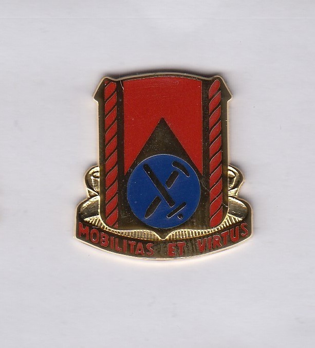 US Army 710th Support Bn Quartermaster QM Supply crest DUI badge V-21 clutchback