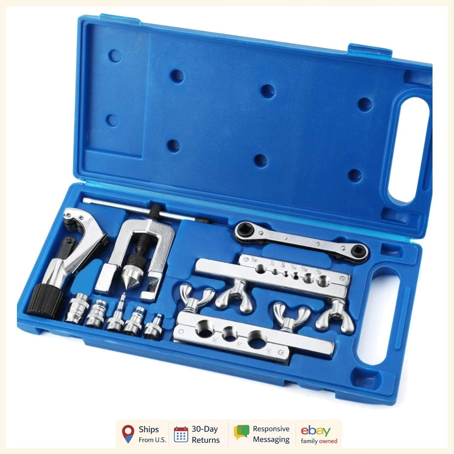 Professional Flaring Tool Kit for Copper and Aluminum Tubing, 45 Degree Flare