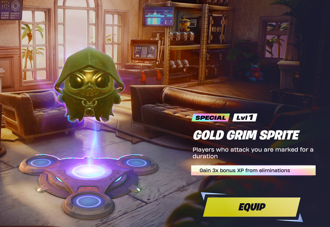 Battle Royale Gold Grim Sprite – Rare Gold Sprite Collectible