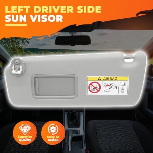 Gray Sun Visor Left Driver Side Compatible with GX460 2010-2023 74320-60D22-A0