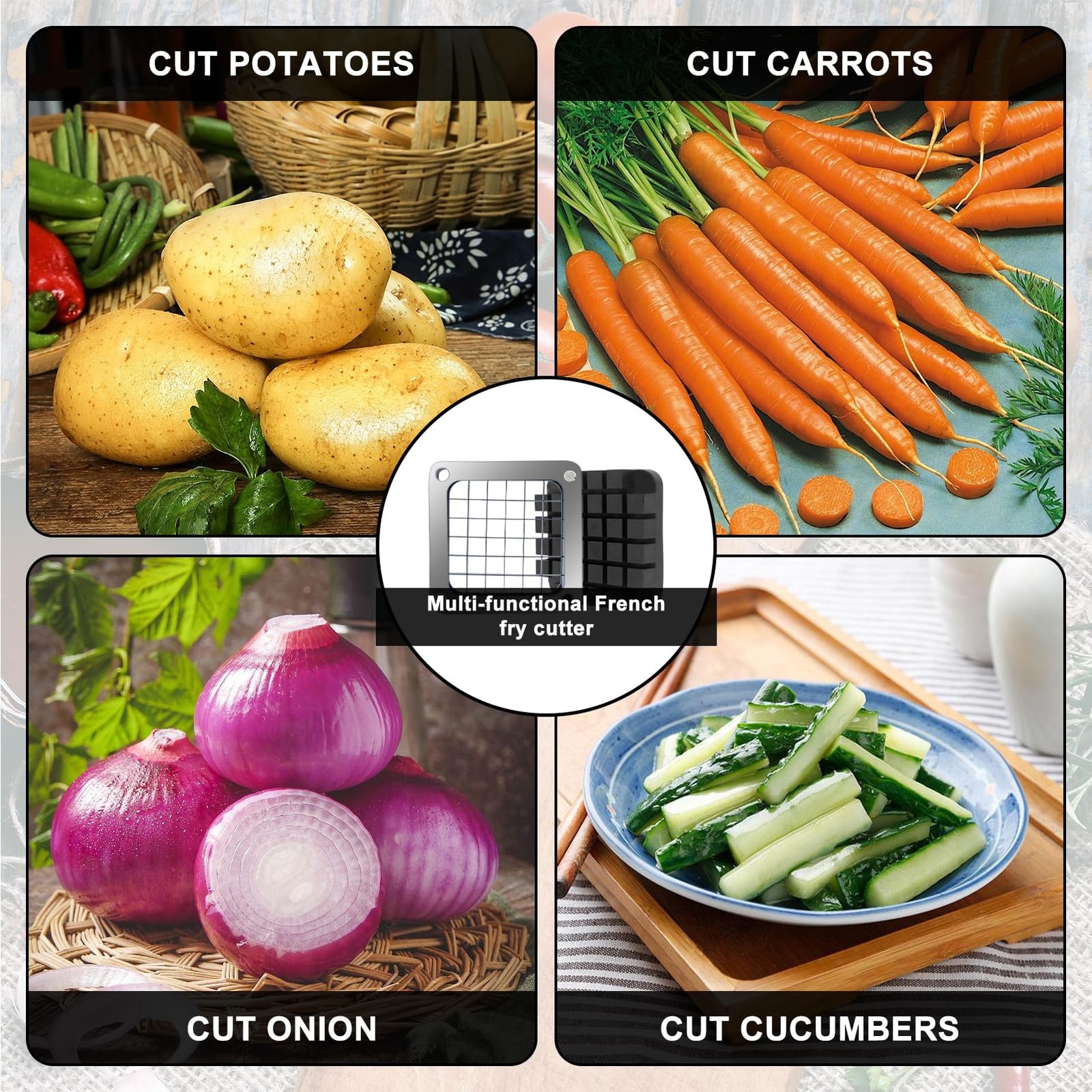 KELEYU Replacement Chopper1/2'’ Blade,Commercial Vegetable Chopper Dicer Stai...