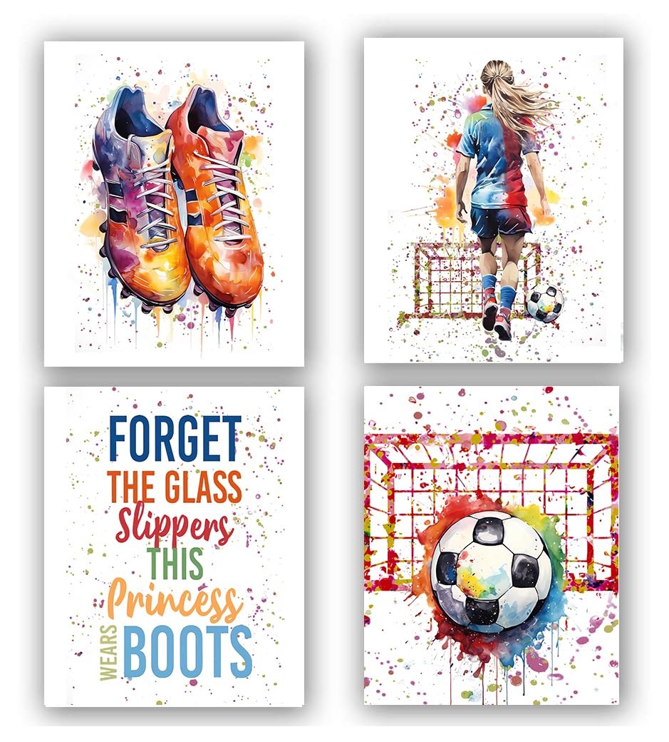 ZOQIPQO Girl 10"L X 8"W, Unframed--girl Graffiti Soccer Canvas Wall Art