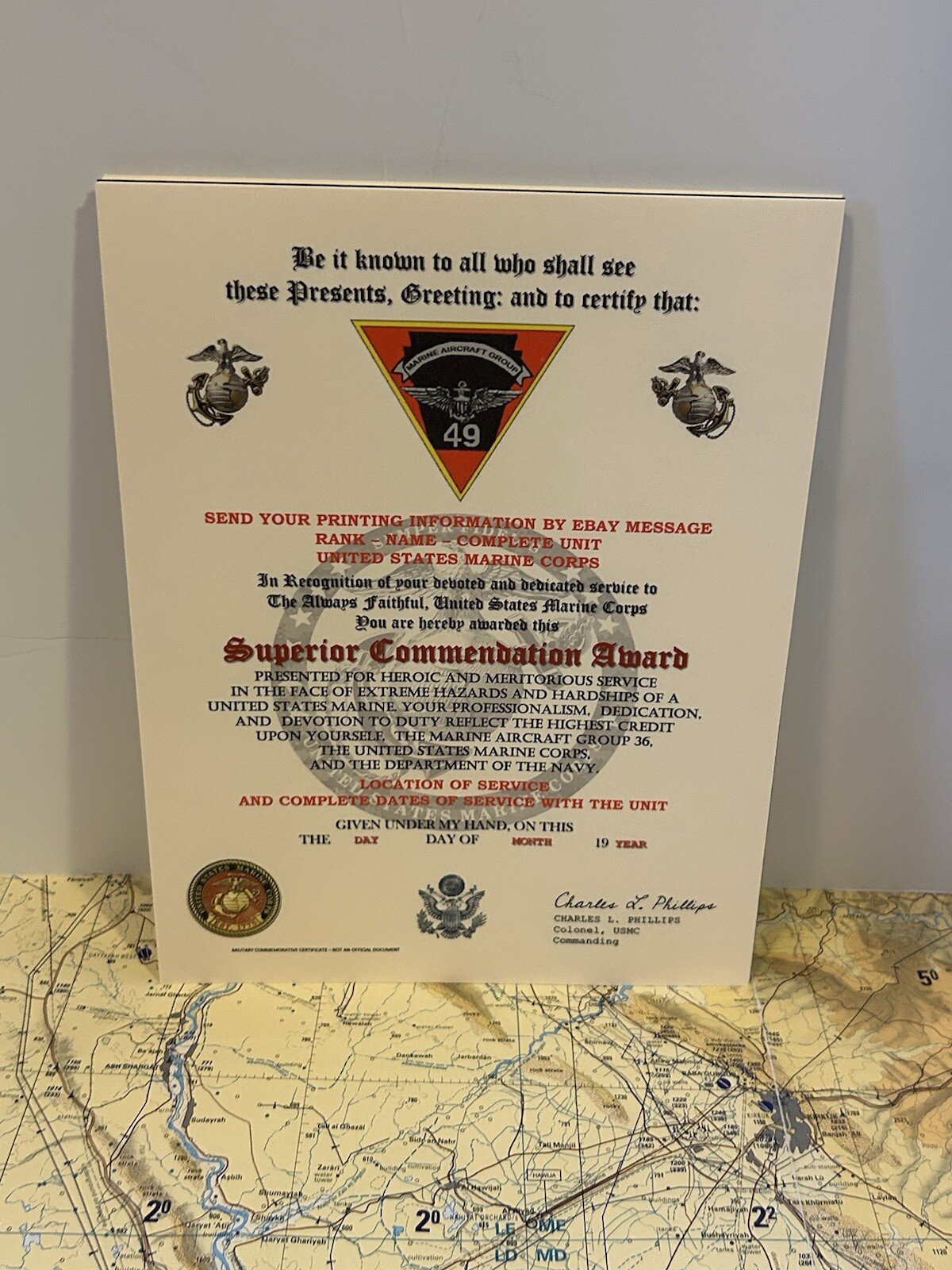 U.S.M.C. / MARINE AIRCRAFT GROUP 49 - SUPERIOR COMMENDATION AWARD
