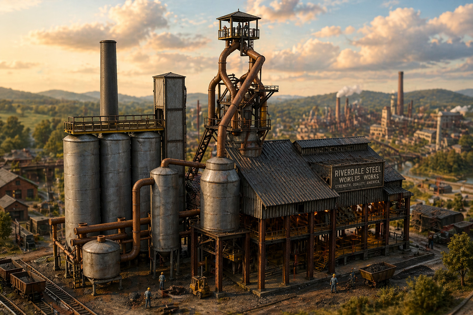 HO 1:87 Scale 3D Printed Steel Mill Blast Furnance Building Kit Model