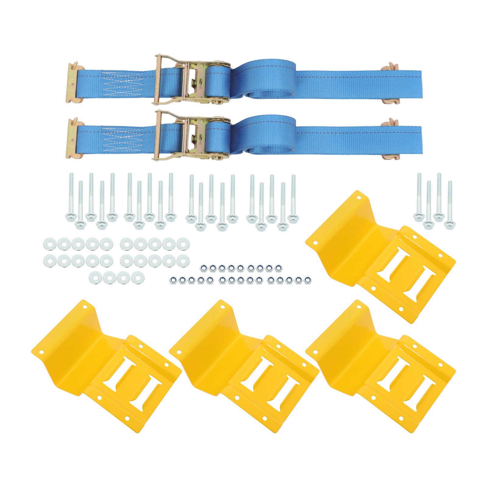 Labwork Wheel Chock Tie-Down 4PCS E Wheel Chock 2PCS 7.5' Tie-Down Strap For ATV