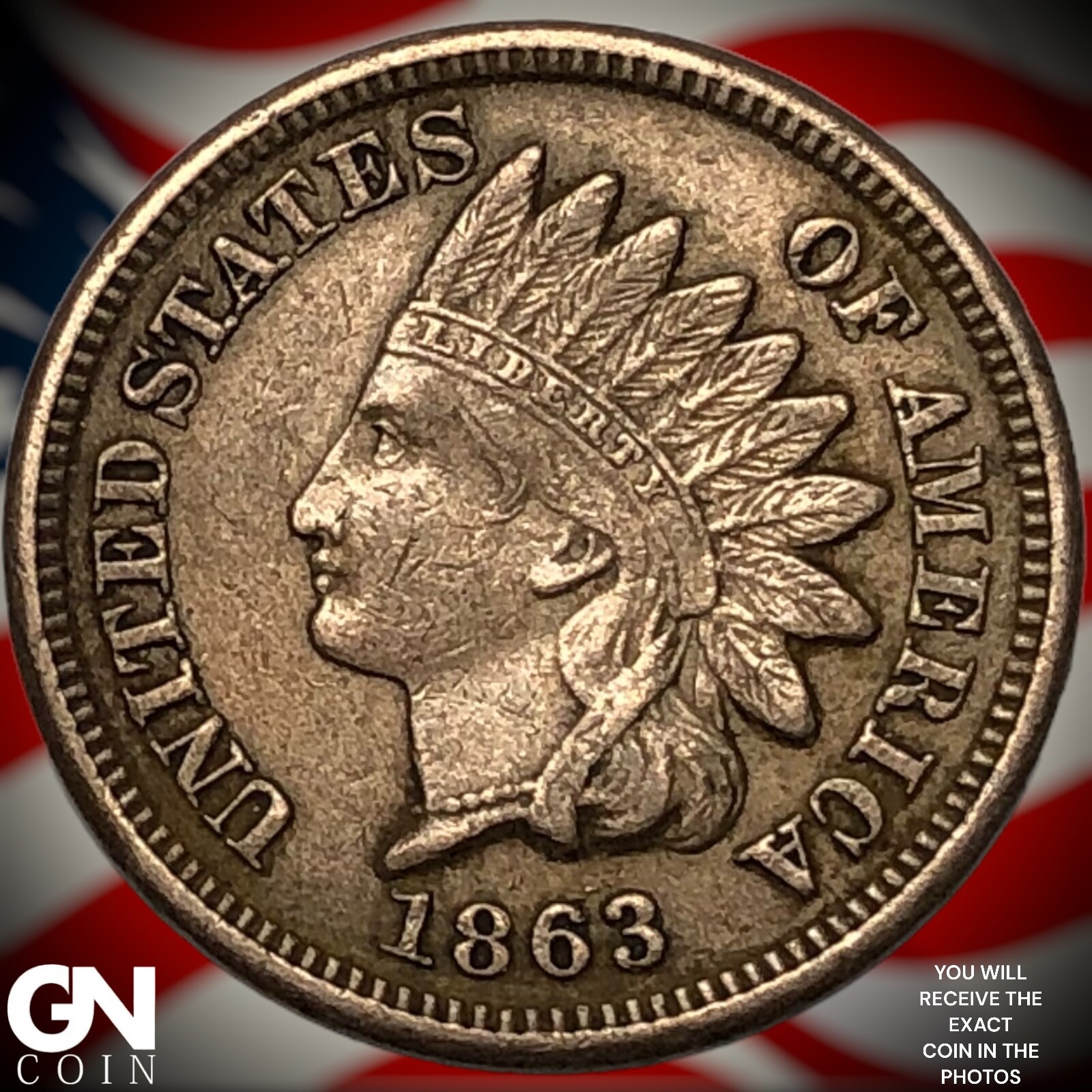 1863 Indian Head Cent Penny Y5601