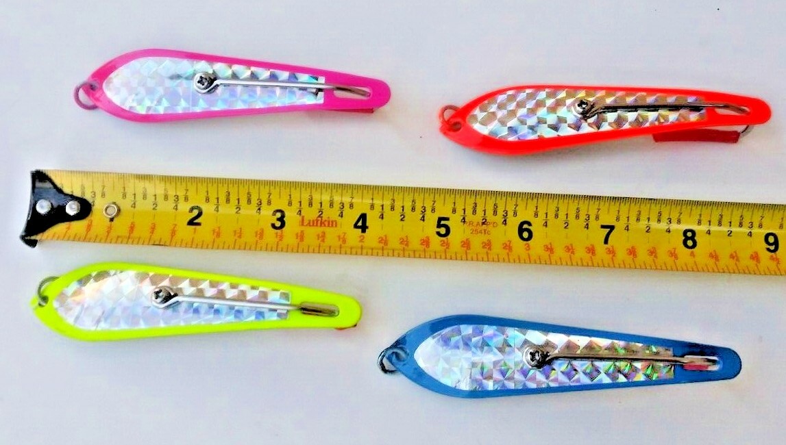 Drone Spoon Lure Holographic Tape 4" Wahoo King Mackeral Kingfish Mahi Trolling
