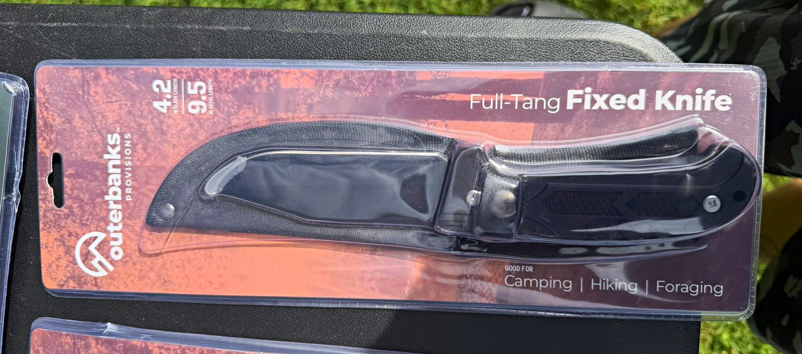 Outerbanks Provisions Fixed Knife Black Drop Point Full Tang 4.1-5in
