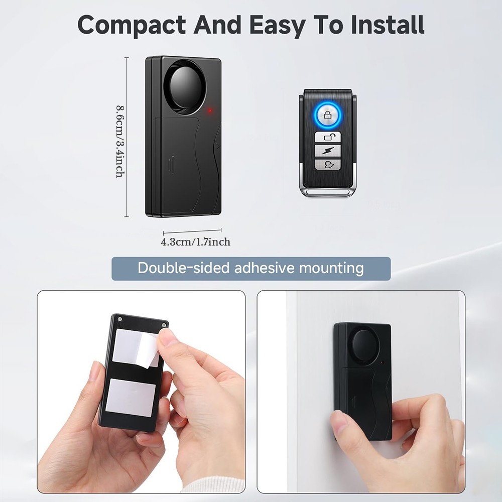 2x Wireless Anti-Theft Vibration Motorcycle Bike Alarm Remote Waterproof Bicycle