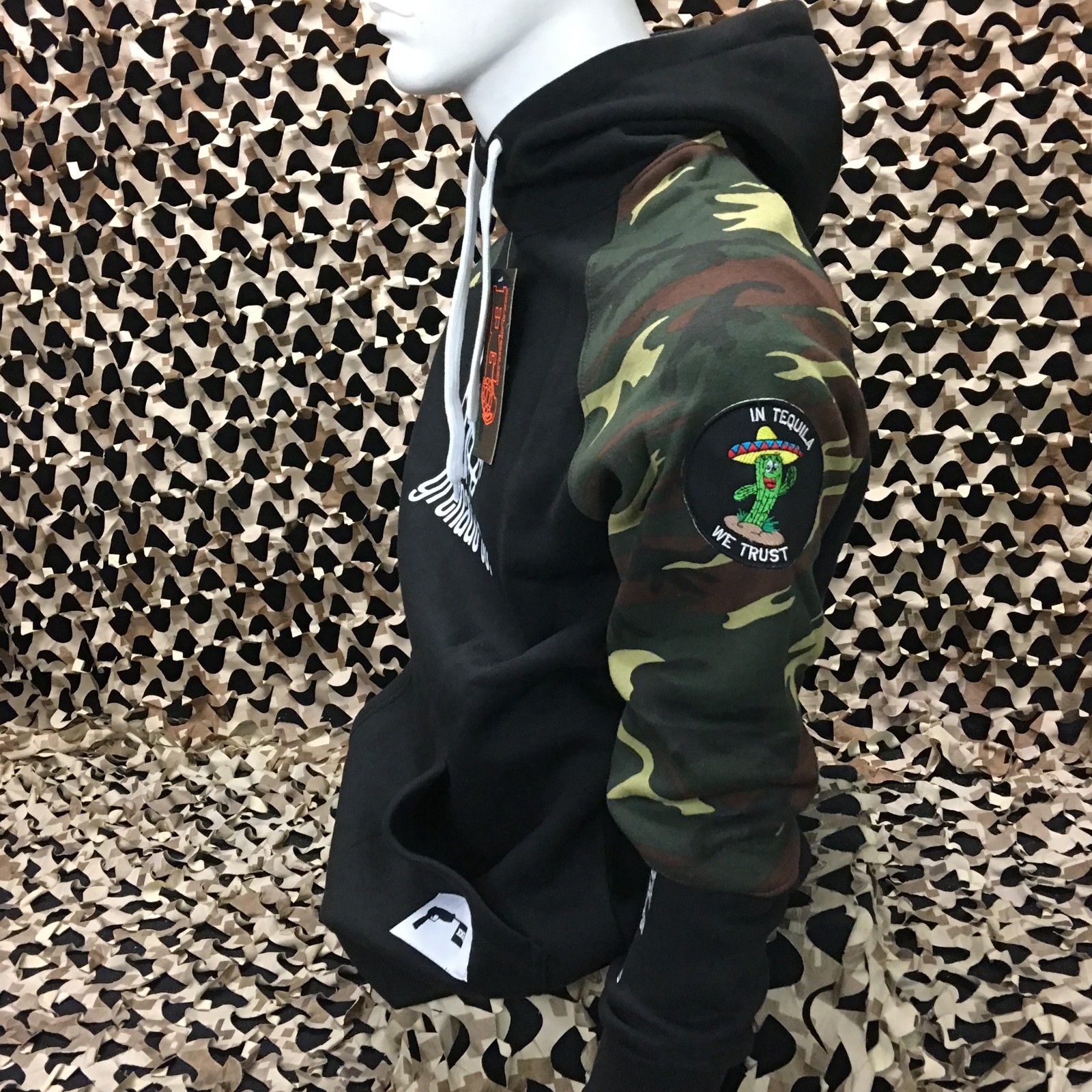 NEW Enola Gaye Tequila Pull Over Hooded Sweatshirt - Black - Medium