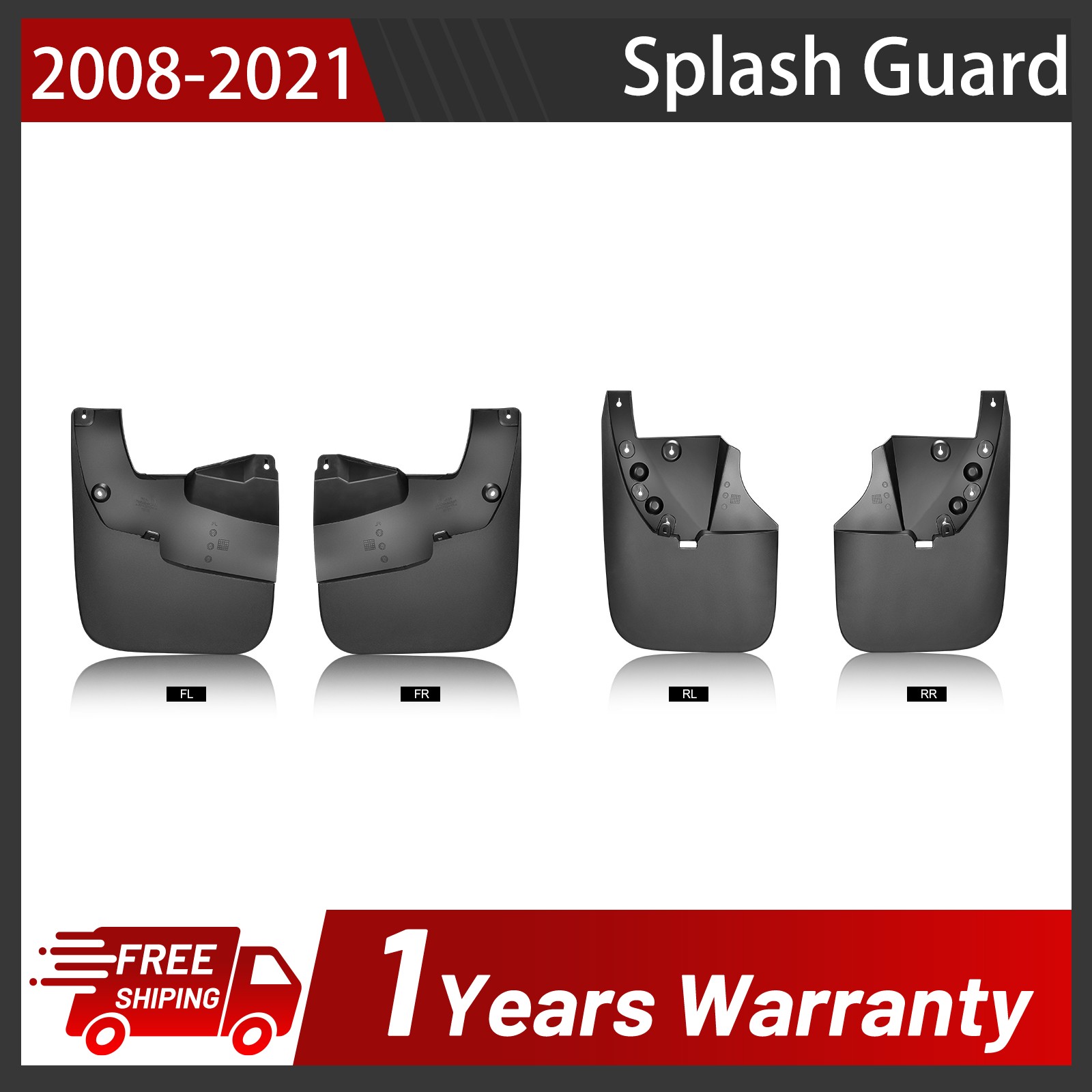 Mud Flap Front and Rear Pair for Toyota Tundra 2007-2021 Splash Guards New