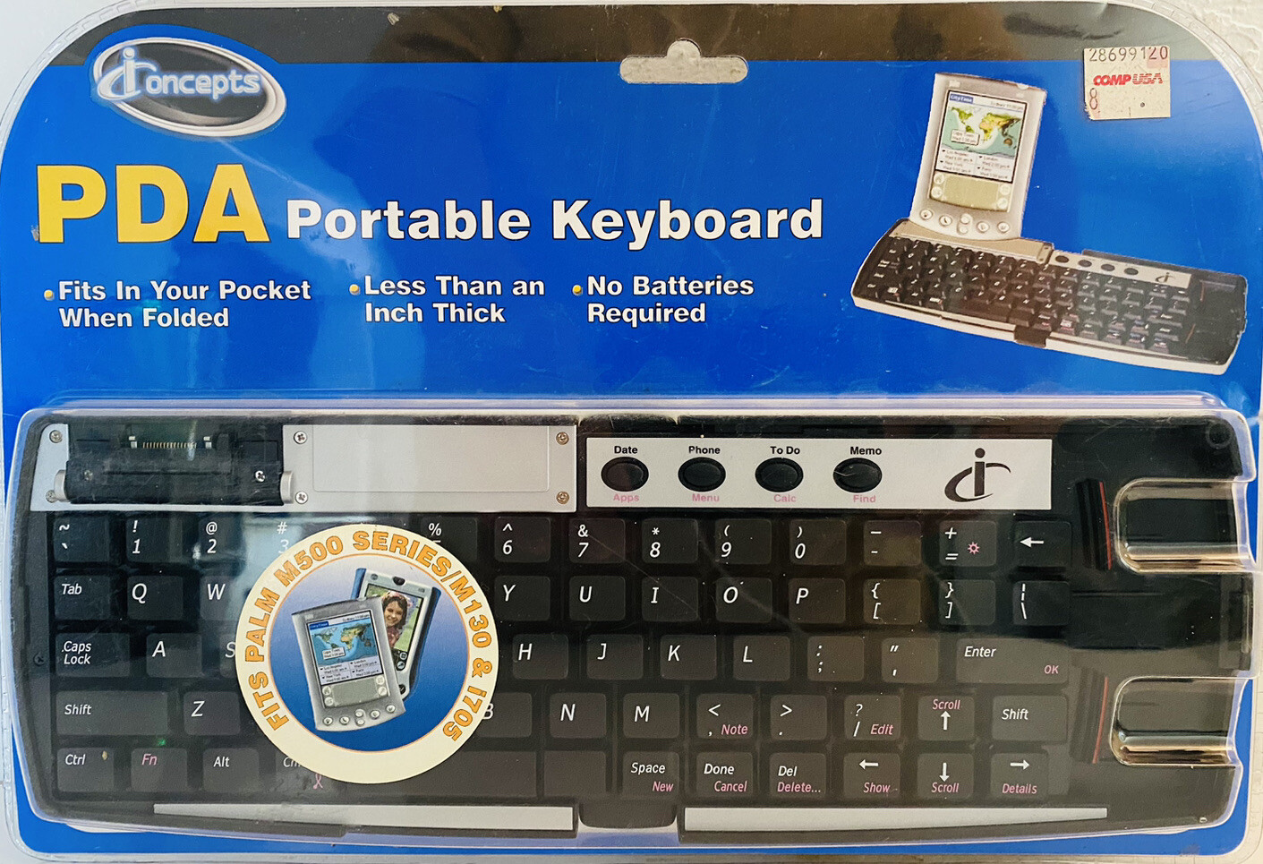 Vintage CompUSA IConcepts PDA Portable Keyboard 10047- N