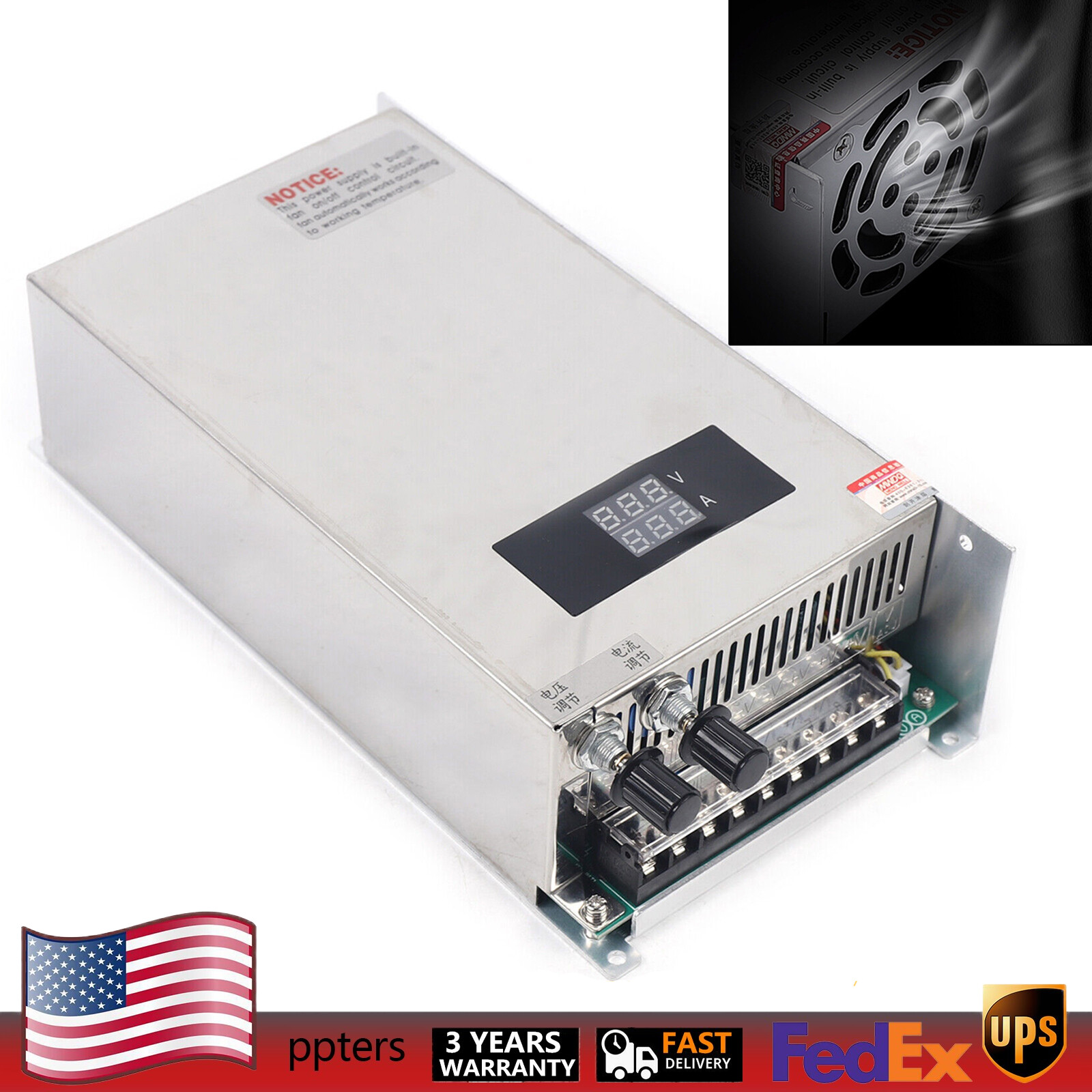 Adjustable Switching Power Supply AC 0-48V DC 1000W 48V 20A Voltage & Current