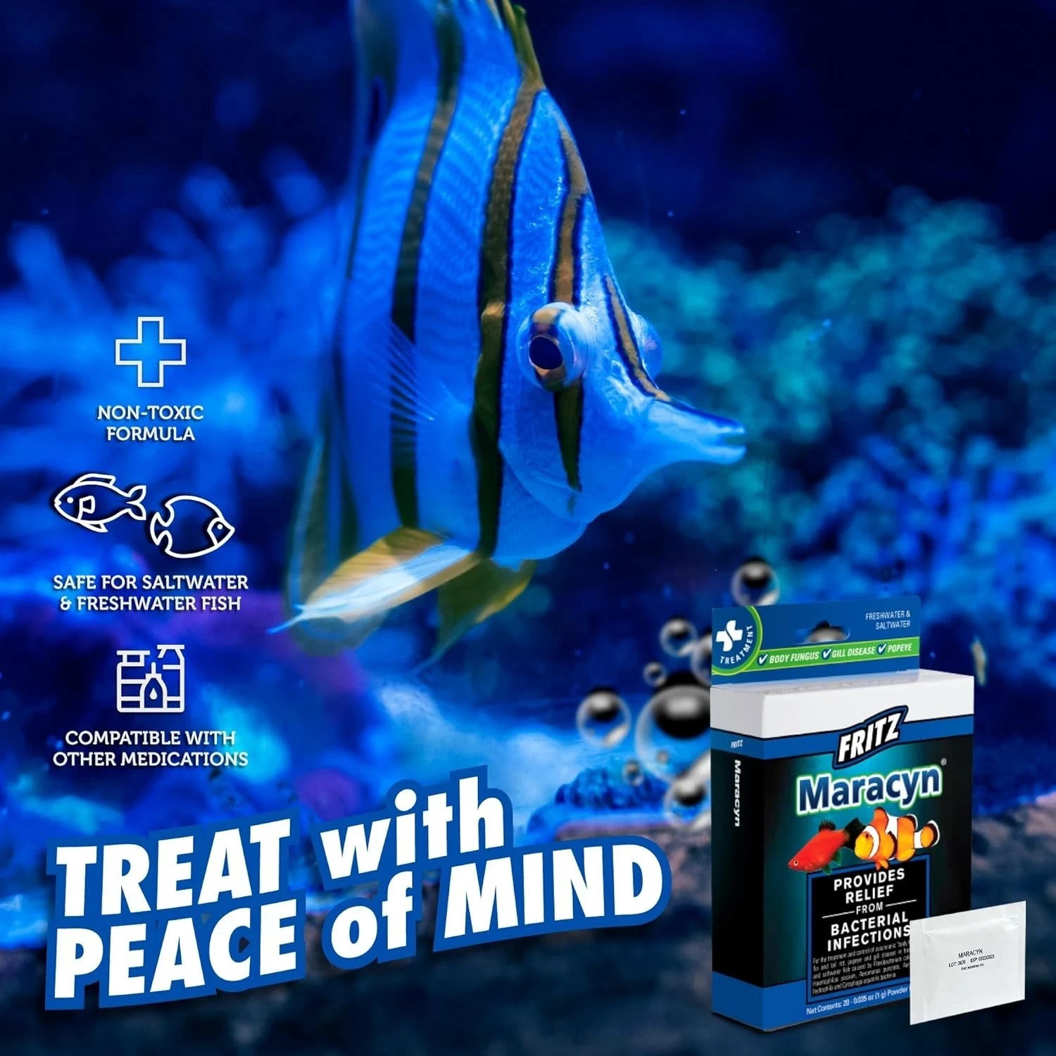 Fritz Maracyn Fish Medication for Bacterial Infections - 20 Pack