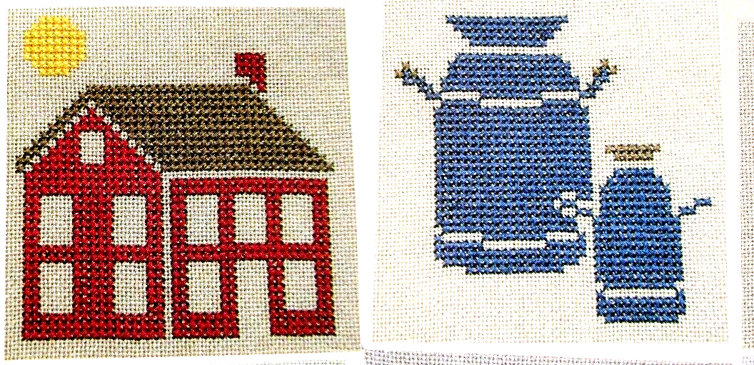 American Sampler Afghan 4 Parts Bag Designs Hummingbird CROSS STITCH PATTERNS
